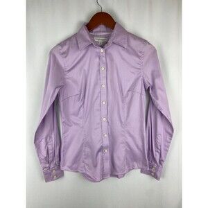 Banana Republic Women’s 4 Lavender Button Down Shirt Non Iron Tailored Stretch